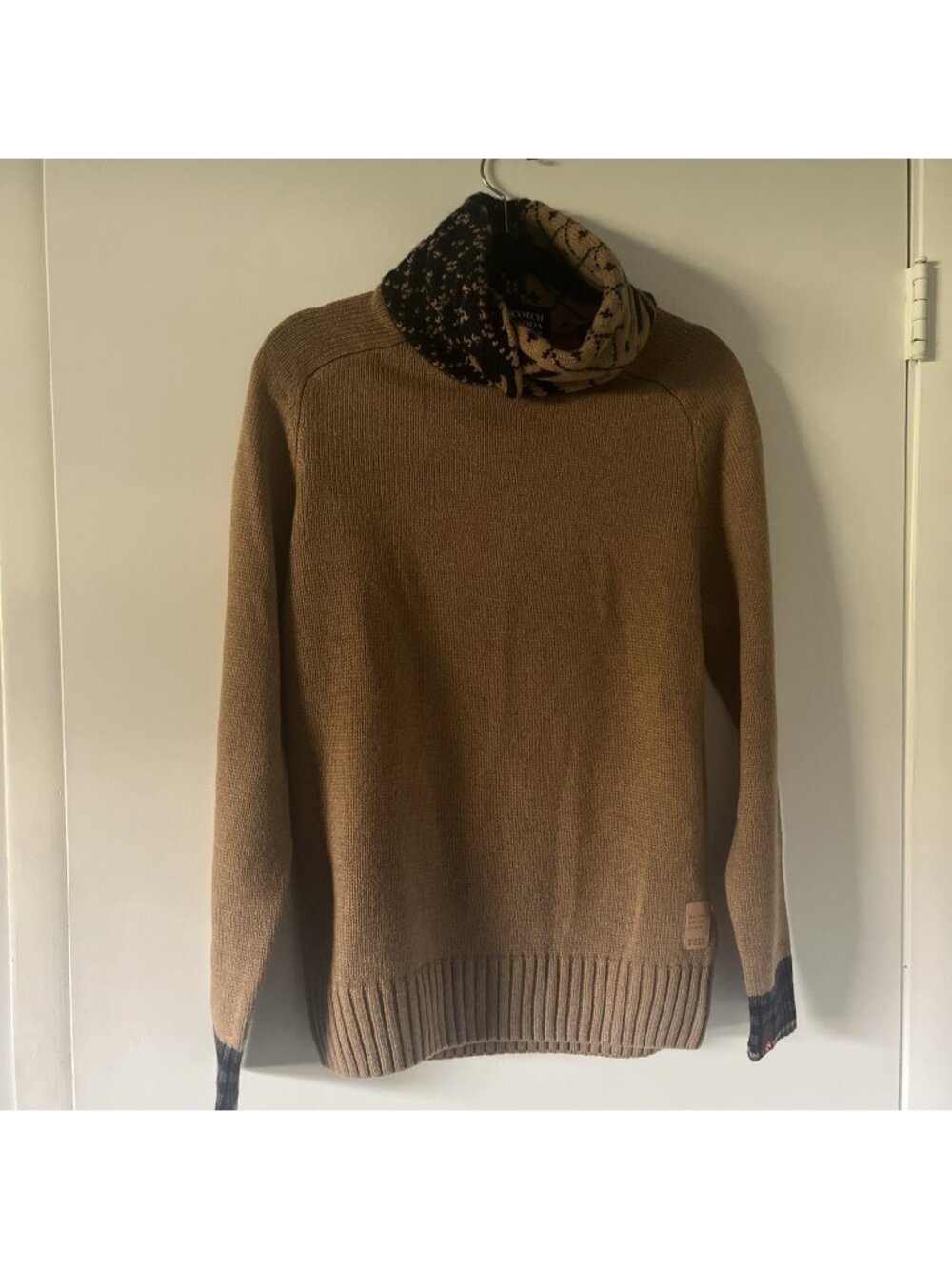 SCOTCH & SODA Jumper Men's SMALL Wool Blend High Neck Pullover Knitted Stretch